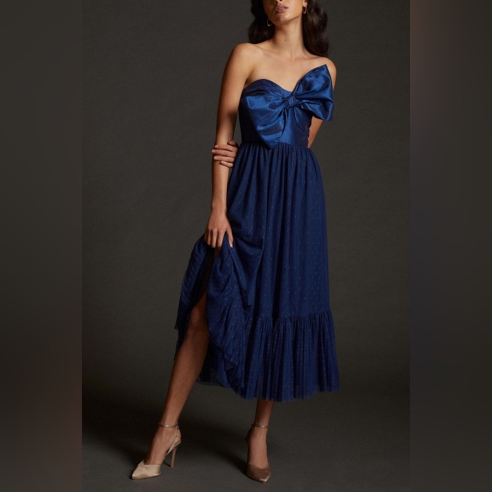 Anthropologie Blue Midi Dress